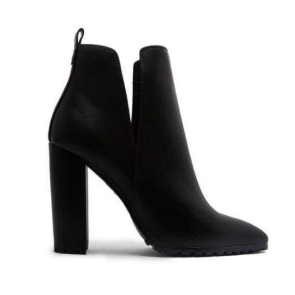 NIB! Black Lug Sole Ankle Booties - Picture 6 of 8